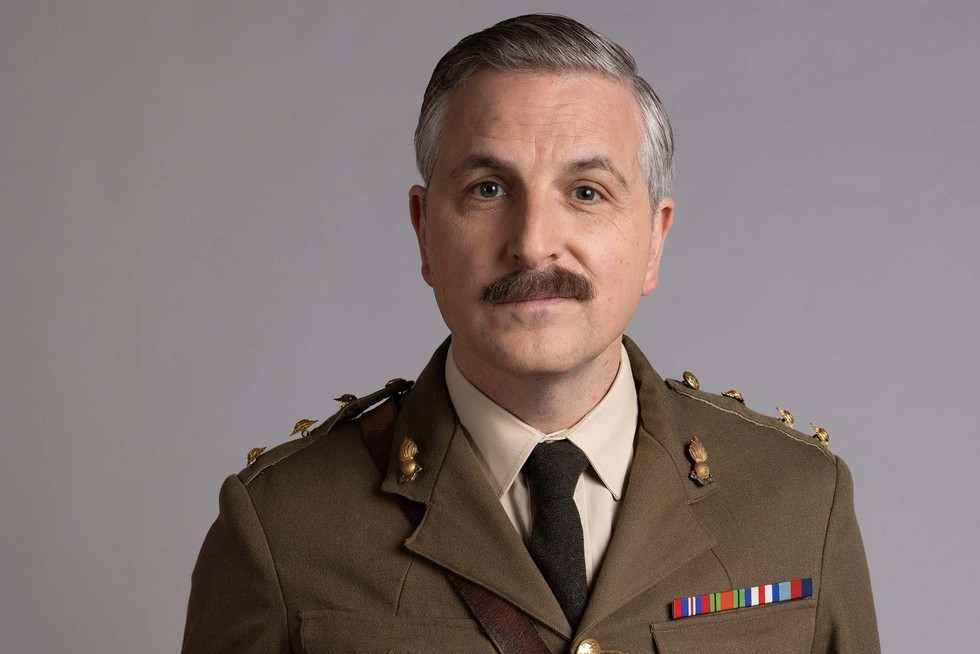 ben-willbond-captain-ghosts Ben Willbond plays The Captain in Ghosts, wearing an army outfit