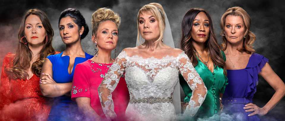 EASTENDERS SIX Lacey Turner as Stacey Slater, Balvinder Sopal as Suki Kaur Panesar, Kellie Bright as Linda Carter, Letitia Dean as Sharon Watts, Diane Parish as Denise Fox, Gillian Taylforth as Kathy Beale for EastEnders