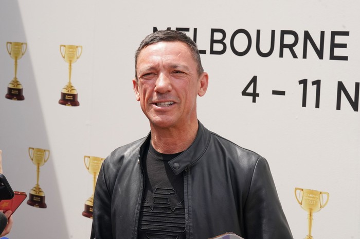 Frankie-Dettori Jockey Frankie Dettori at the Melbourne Cup Day Preview Event at Petanque Social on November 06, 2023 in Melbourne, Australia.