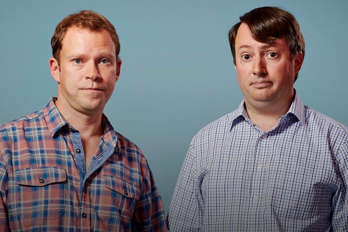 robert-webb-david-mitchell Robert Webb and David Mitchell star in Peep Show, looking into camera